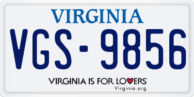 VA license plate VGS9856