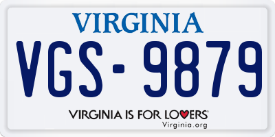 VA license plate VGS9879