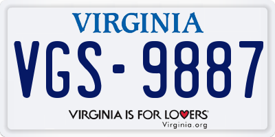 VA license plate VGS9887