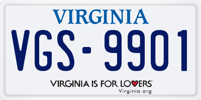 VA license plate VGS9901