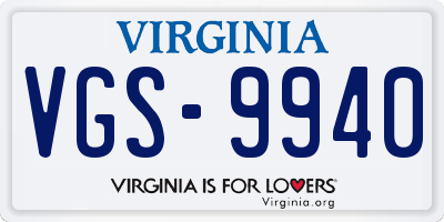VA license plate VGS9940