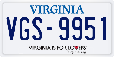 VA license plate VGS9951