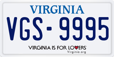 VA license plate VGS9995