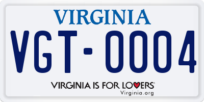 VA license plate VGT0004