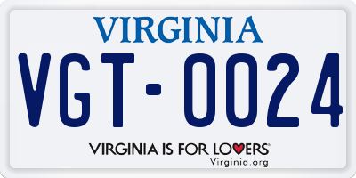 VA license plate VGT0024