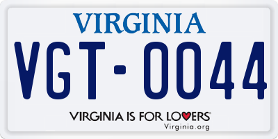 VA license plate VGT0044