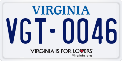 VA license plate VGT0046