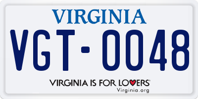 VA license plate VGT0048