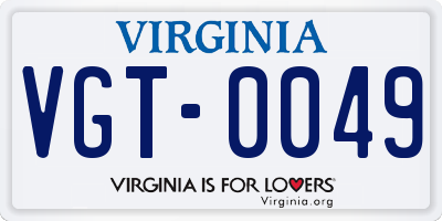 VA license plate VGT0049