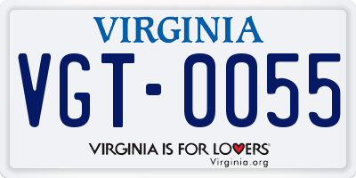 VA license plate VGT0055