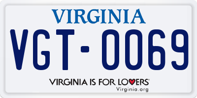 VA license plate VGT0069