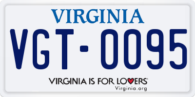 VA license plate VGT0095