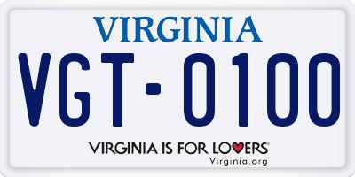 VA license plate VGT0100