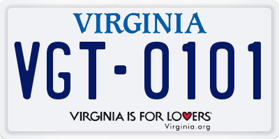 VA license plate VGT0101