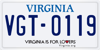 VA license plate VGT0119