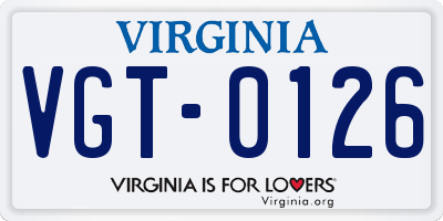 VA license plate VGT0126
