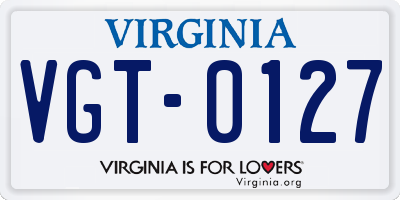 VA license plate VGT0127