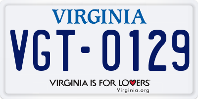 VA license plate VGT0129