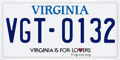 VA license plate VGT0132