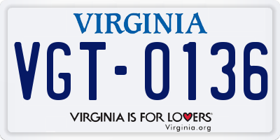 VA license plate VGT0136