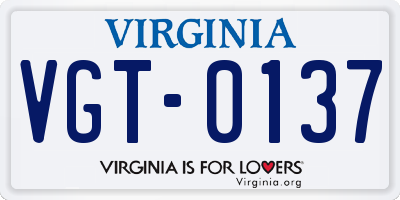 VA license plate VGT0137