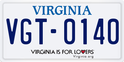 VA license plate VGT0140