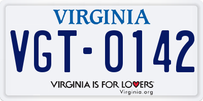 VA license plate VGT0142