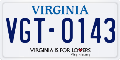 VA license plate VGT0143