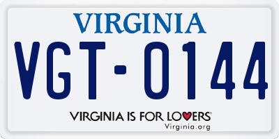 VA license plate VGT0144