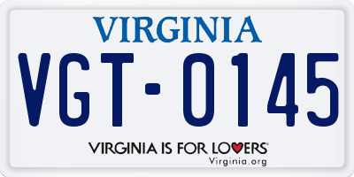 VA license plate VGT0145