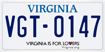VA license plate VGT0147
