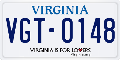 VA license plate VGT0148