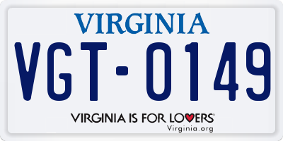 VA license plate VGT0149