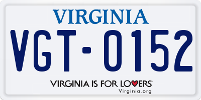 VA license plate VGT0152
