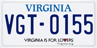 VA license plate VGT0155