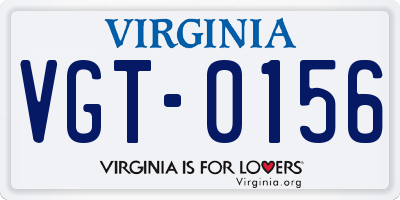 VA license plate VGT0156