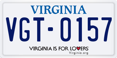 VA license plate VGT0157