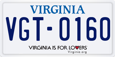 VA license plate VGT0160