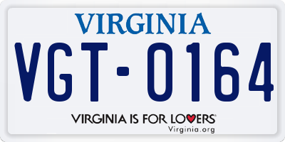 VA license plate VGT0164