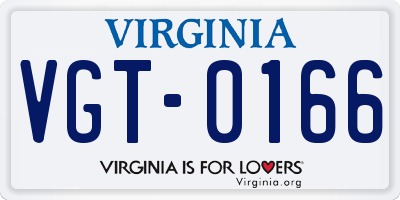 VA license plate VGT0166