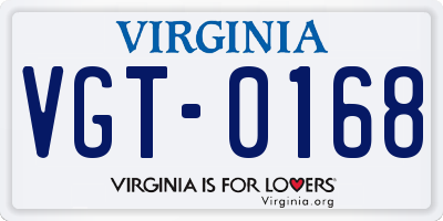 VA license plate VGT0168