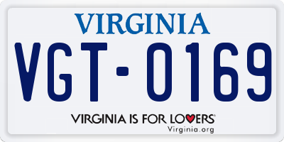 VA license plate VGT0169