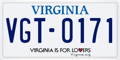 VA license plate VGT0171