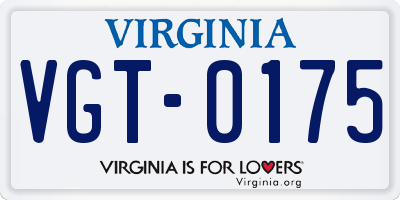 VA license plate VGT0175