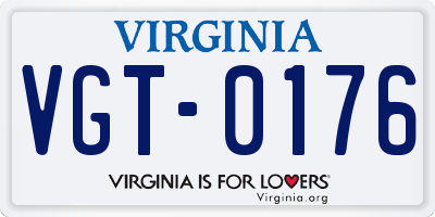 VA license plate VGT0176