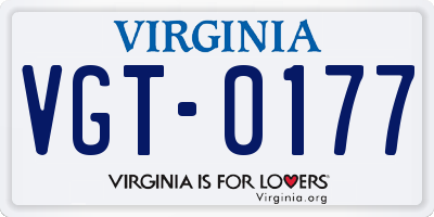 VA license plate VGT0177
