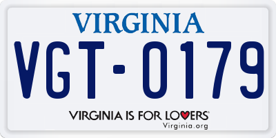 VA license plate VGT0179
