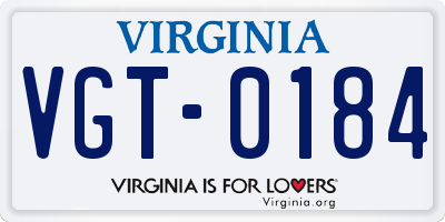 VA license plate VGT0184