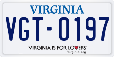 VA license plate VGT0197