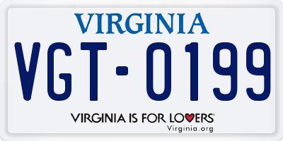 VA license plate VGT0199